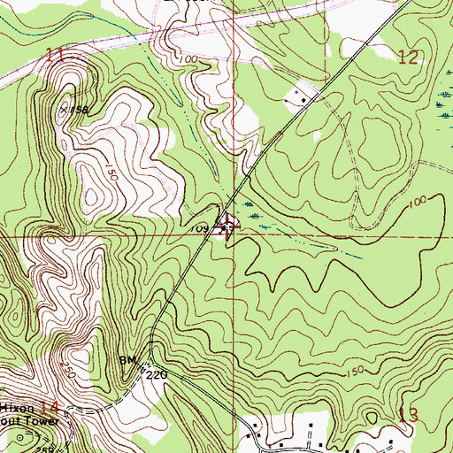 Topographic Map of Carry Mount Baptist Church, AL