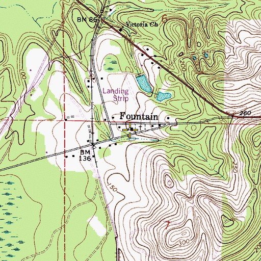 Topographic Map of Fountain Church, AL