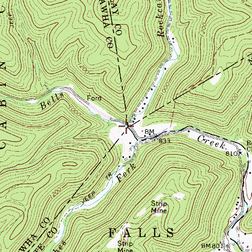 Topographic Map of Rockcamp Fork, WV