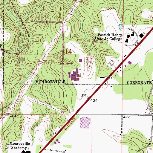 Topographic Map of Auburn University of Agricultural Experiment Station, AL