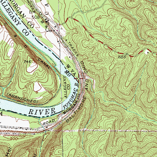 Topographic Map of Rockwell Run, WV
