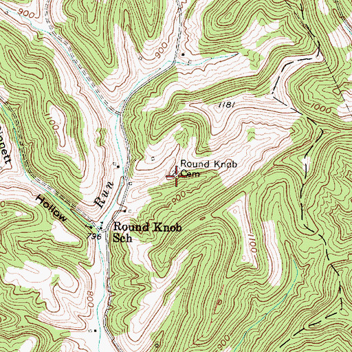 Topographic Map of Round Knob Cemetery, WV