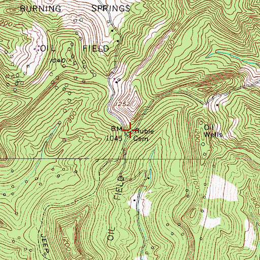 Topographic Map of Ruble Cemetery, WV