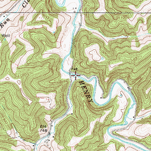Topographic Map of Rush Run, WV
