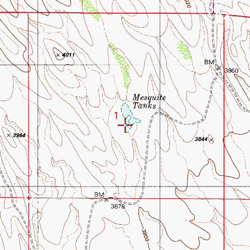 Topographic Map of Mesquite Tanks, AZ