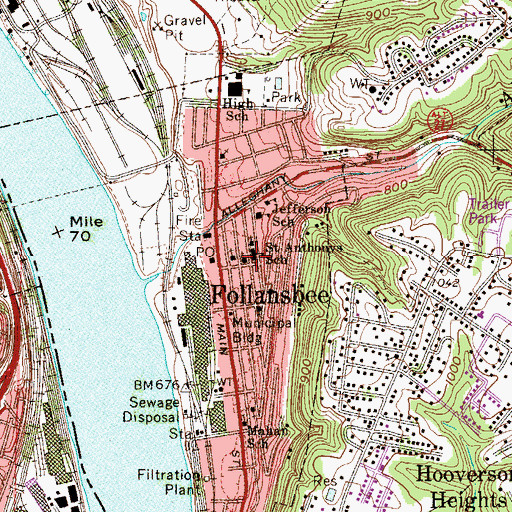 Topographic Map of Saint Andrews School, WV