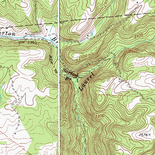Topographic Map of Sarton Branch, WV