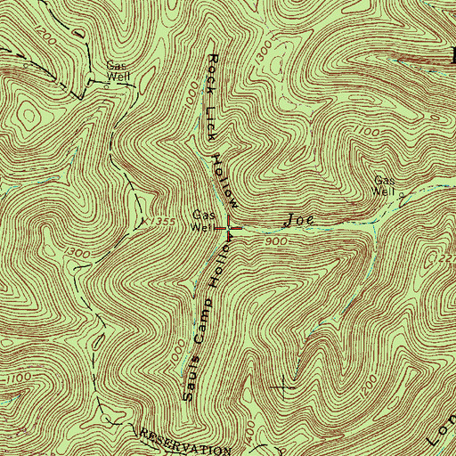 Topographic Map of Sauls Camp Hollow, WV
