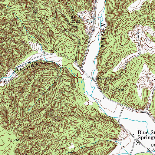 Topographic Map of Sawmill Hollow, WV