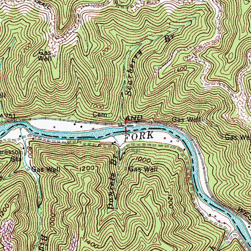 Topographic Map of Scarberry Branch, WV