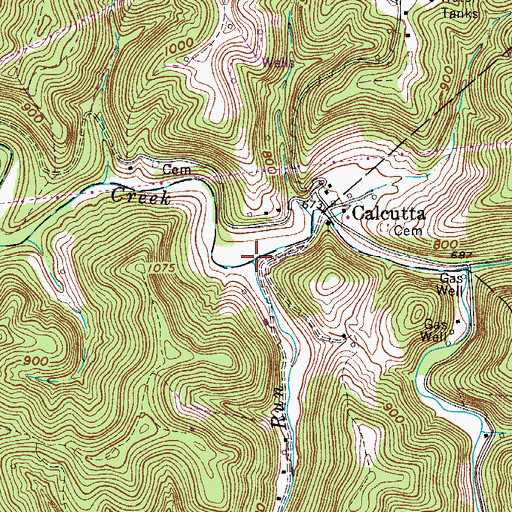 Topographic Map of Schultz Run, WV