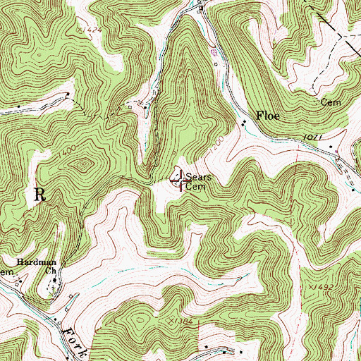 Topographic Map of Sears Cemetery, WV
