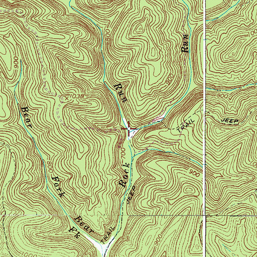 Topographic Map of Sergeant Run, WV