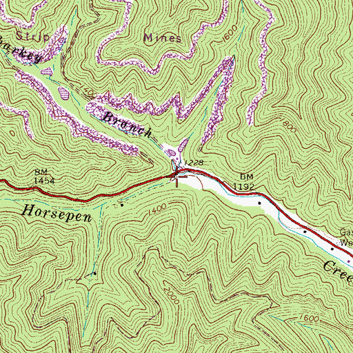 Topographic Map of Sharkey Branch, WV