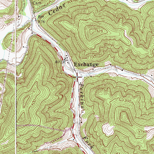 Topographic Map of Shaver Fork, WV
