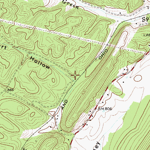 Topographic Map of Short Hollow, WV