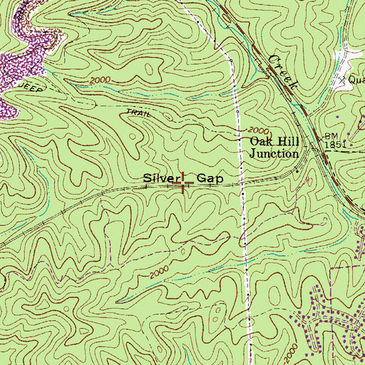Topographic Map of Silver Gap, WV
