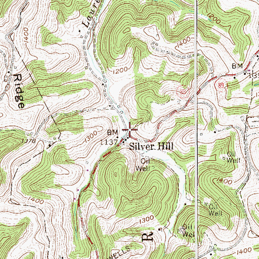 Topographic Map of Silver Hill, WV