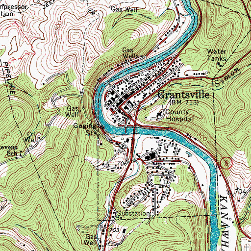 Topographic Map of Simon Run, WV