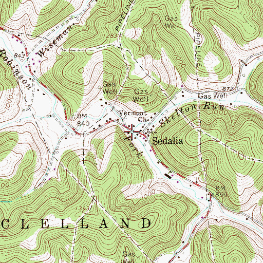 Topographic Map of Skelton Run, WV