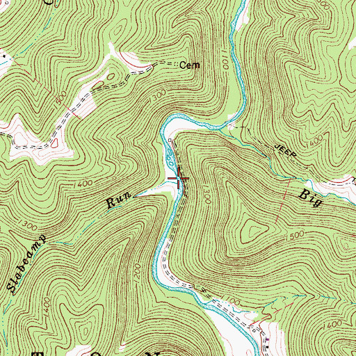 Topographic Map of Slabcamp Run, WV