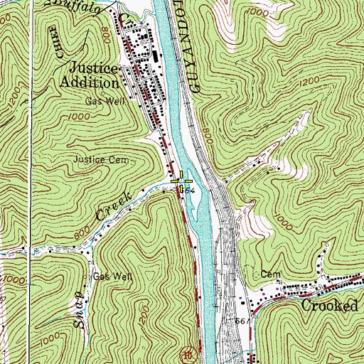 Topographic Map of Snap Creek, WV