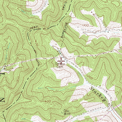 Topographic Map of Snider Cemetery, WV