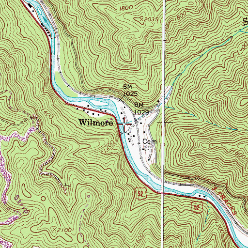 Topographic Map of Snipe Branch, WV