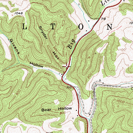 Topographic Map of Snyder Hollow, WV