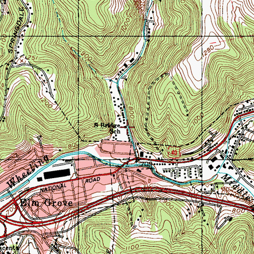 Topographic Map of South Bridge School (historical), WV