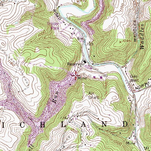 Topographic Map of Souttell Run, WV