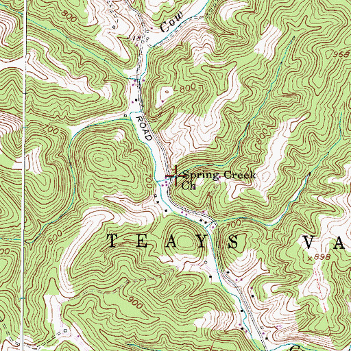 Topographic Map of Spring Creek Church, WV