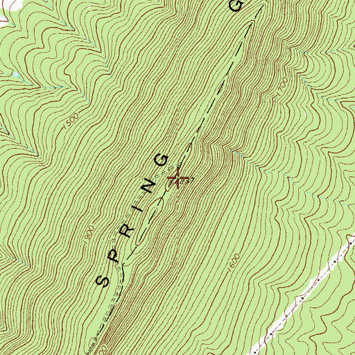 Topographic Map of Spring Gap Mountain, WV