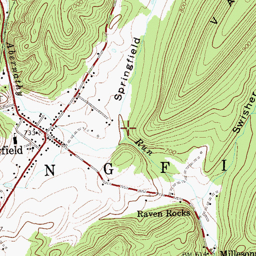 Topographic Map of Springfield Valley, WV