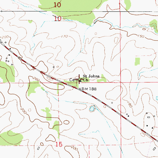 Topographic Map of Saint John Cemetery, AL