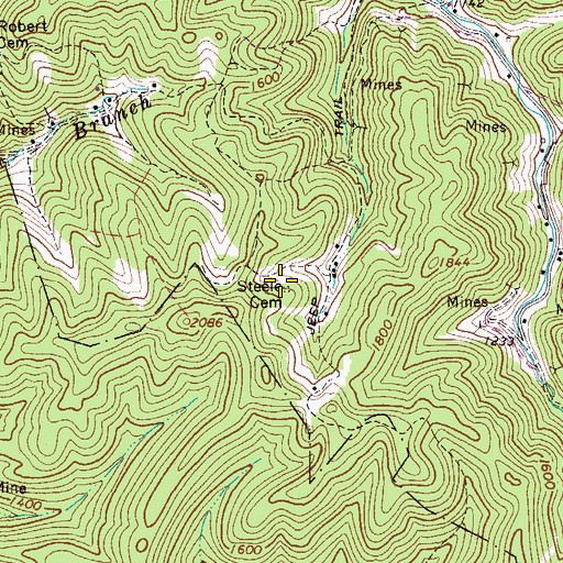Topographic Map of Steele Cemetery, WV