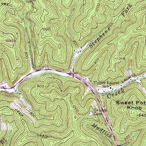 Topographic Map of Stephens Fork, WV