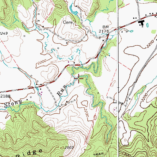 Topographic Map of Stong Run, WV