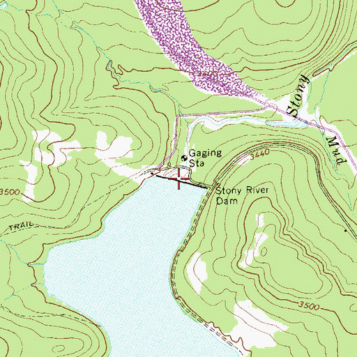 Topographic Map of Stony River Dam, WV