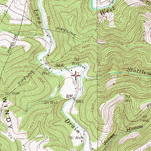 Topographic Map of Stottlemire Run, WV