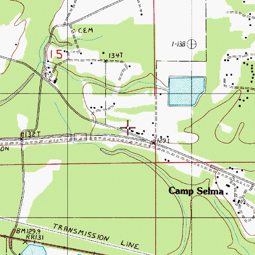 Topographic Map of Saint James Church, AL
