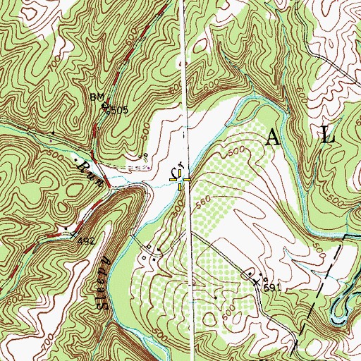Topographic Map of Swim Run, WV