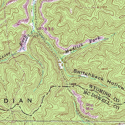 Topographic Map of Switchback Hollow, WV