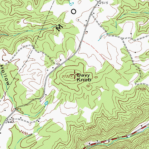 Topographic Map of Tallery Mountain, WV