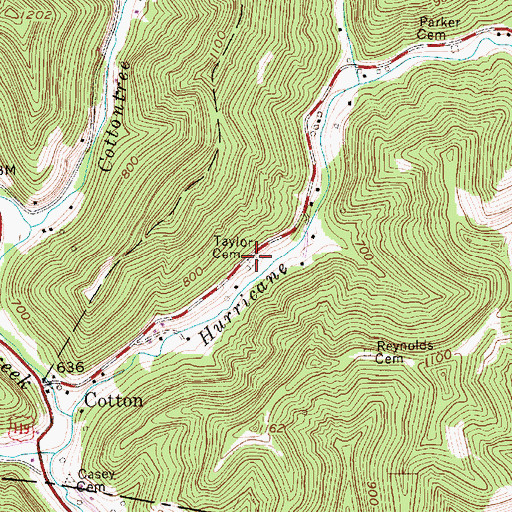 Topographic Map of Taylor Cemetery, WV