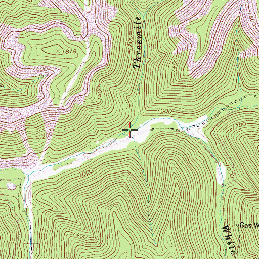 Topographic Map of Threemile Branch, WV