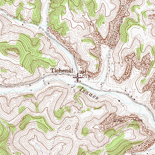 Topographic Map of Tichenal, WV