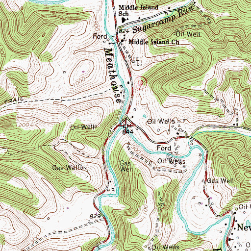 Topographic Map of Toms Fork, WV