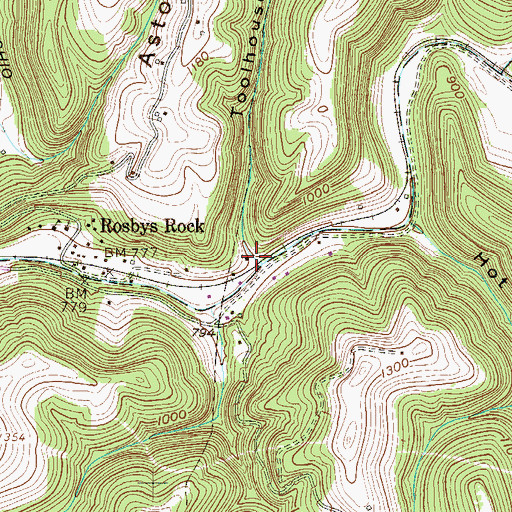 Topographic Map of Toolhouse Hollow, WV