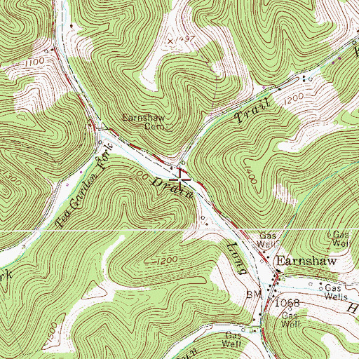 Topographic Map of Trail Fork, WV